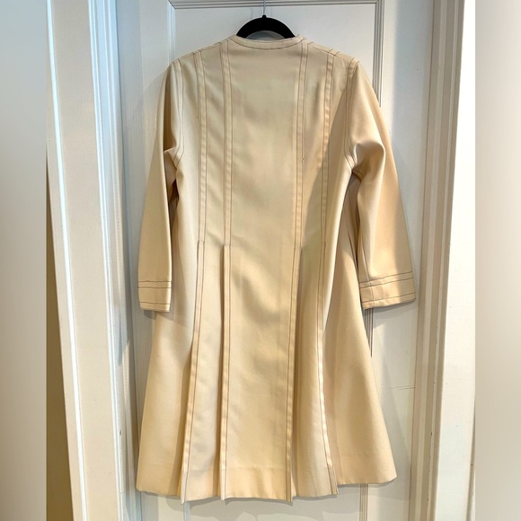 VINTAGE JEAN MUIR Cream Ivory 3/4 Sleeve Princess Coat Womens Size Small - Picture 2 of 7